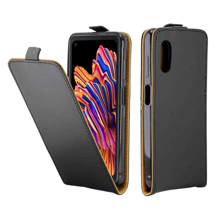 

For Samsung Galaxy Xcover Pro Business Style Vertical Flip TPU Leather Case with Card Slot(Black)