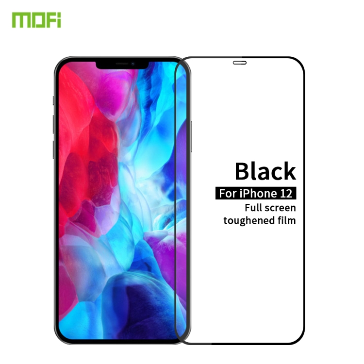 

For iPhone 12 / 12 Pro MOFI 9H 2.5D Full Screen Tempered Glass Film(Black)
