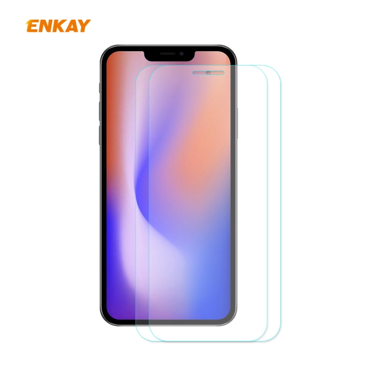 

For iPhone 12 Pro / 12 Max 6.1 inch 2 PCS ENKAY Hat-Prince 0.26mm 9H 2.5D Curved Edge Explosion-proof Tempered Glass Film