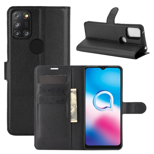 

For Alcatel 3X 2020 Litchi Texture Horizontal Flip Protective Case with Holder & Card Slots & Wallet(Black)