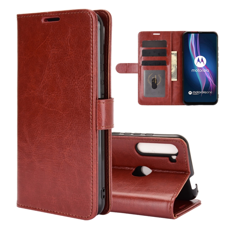 

For Motorola One Fusion+ R64 Texture Single Horizontal Flip Protective Case with Holder & Card Slots & Wallet& Photo Frame(Brown)