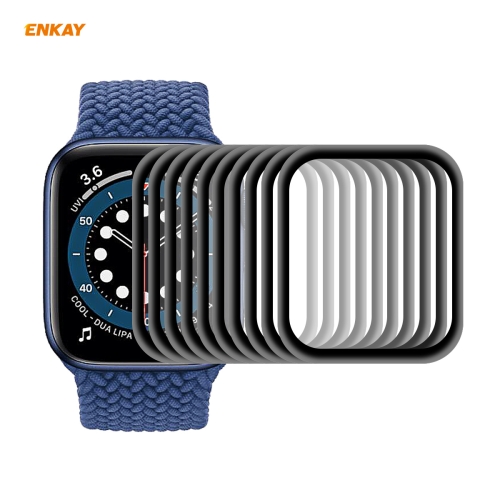 

For Apple Watch 6/5/4/SE 40mm 10 PCS ENKAY Hat-Prince 0.2mm 9H Surface Hardness 3D Explosion-proof Aluminum Alloy Edge Full Screen Tempered Glass Screen Film