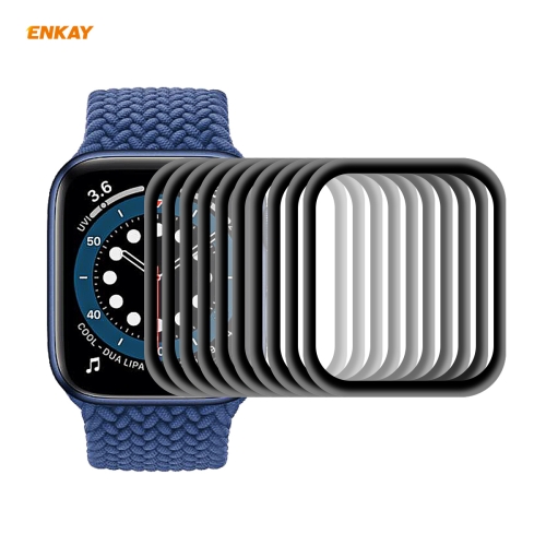 

For Apple Watch 6/5/4/SE 44mm 10 PCS ENKAY Hat-Prince 0.2mm 9H Surface Hardness 3D Explosion-proof Aluminum Alloy Edge Full Screen Tempered Glass Screen Film
