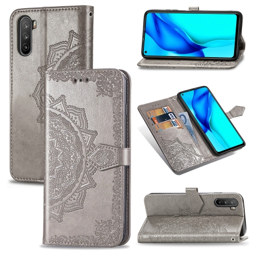 

For Huawei Mate 40 Lite/Maimang 9 Mandala Flower Embossed Horizontal Flip Leather Case with Bracket / Card Slot / Wallet / Lanyard(Gray)