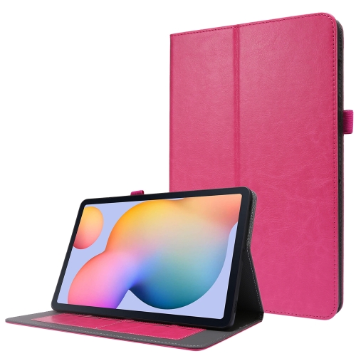 

For Samsung Galaxy Tab S7 T870 2-Folding Business Horizontal Flip PU Leather Case with Card Slots & Holder(Rose Red)