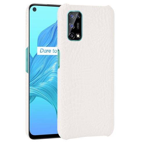 

For OPPO Realme V5 5G Shockproof Crocodile Texture PC + PU Case(White)