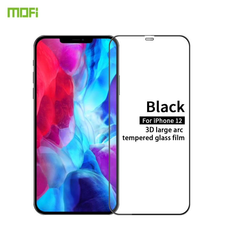 

For iPhone 12 mini MOFI 9H 3D Explosion-proof Curved Screen Tempered Glass Film(Black)