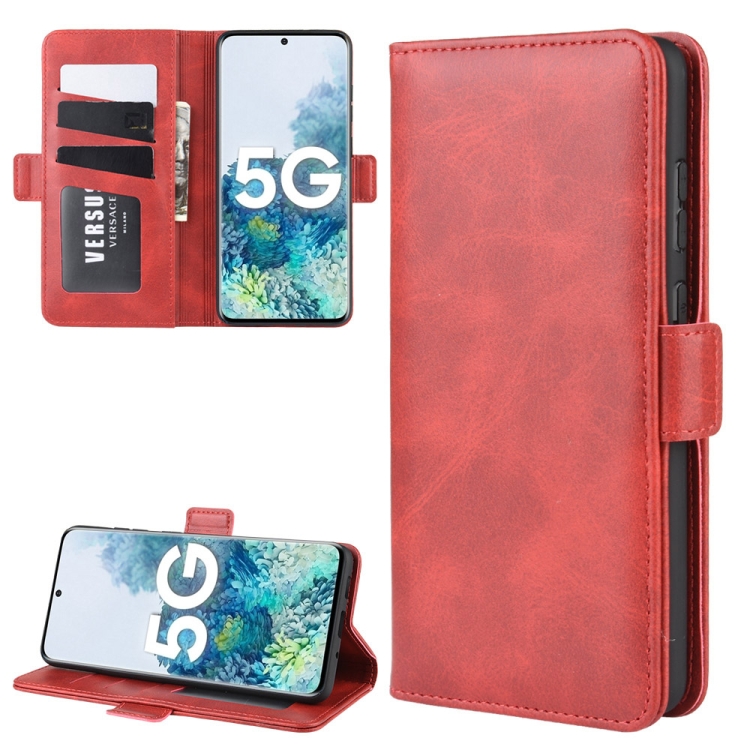 

For Samsung Galaxy S20 FE 4G / 5G Dual-side Magnetic Buckle Horizontal Flip Leather Case with Holder & Card Slots & Wallet(Red)
