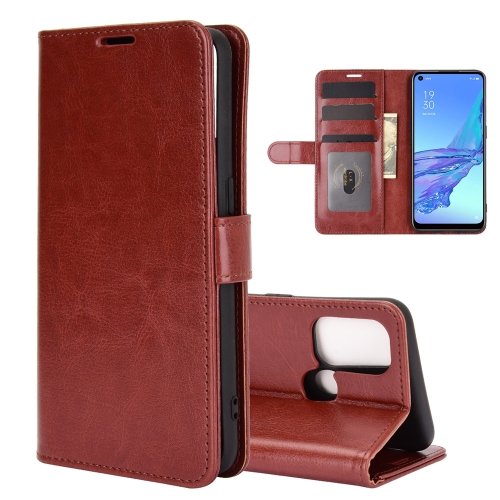 

For OPPO A53 2020/OPPO A32 2020 R64 Texture Single Horizontal Flip Protective Case with Holder & Card Slots & Wallet& Photo Frame(Brown)