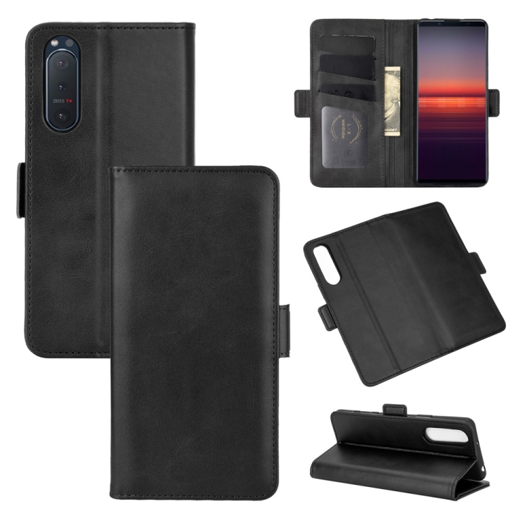 

For Sony Xperia 5 II Dual-side Magnetic Buckle Horizontal Flip Leather Case with Holder & Card Slots & Wallet(Black)