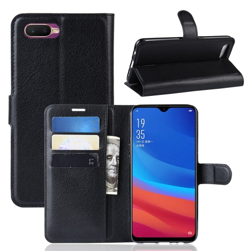 

Litchi Texture Wallet Leather Stand Protective Case for OPPO AX5S / A5S(black)