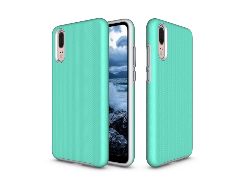 

Anti-slip Armor Texture TPU + PC Case for Huawei P20(Green)
