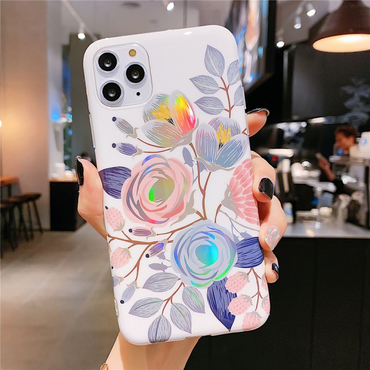 

For iPhone 12 5.4 inch Colorful Laser Flower Series IMD TPU Mobile Phone Case(Begonia Flowers KL2)