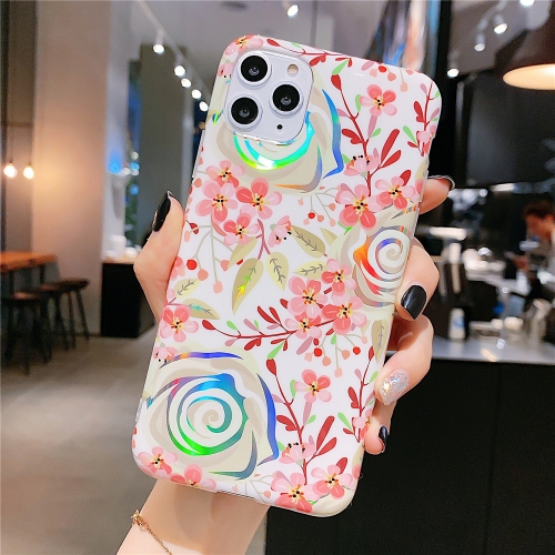 

For iPhone 12 Pro Max Colorful Laser Flower Series IMD TPU Mobile Phone Case(Lyre Coral KL4)