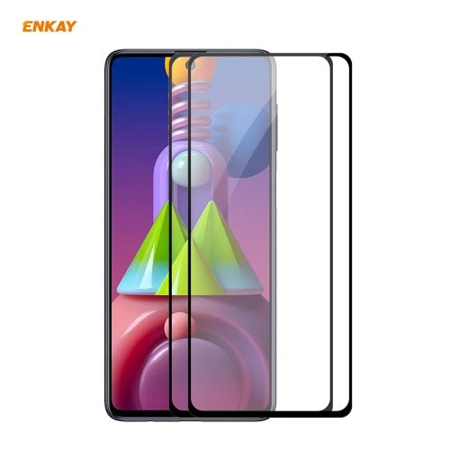 

For Samsung Galaxy M51 2 PCS ENKAY Hat-Prince Full Glue 0.26mm 9H 2.5D Tempered Glass Full Coverage Film