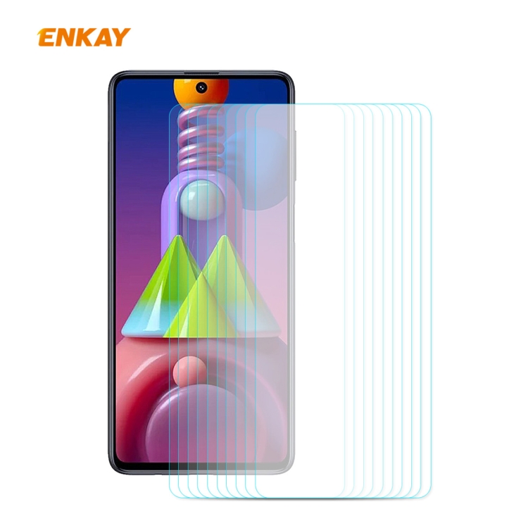 

For Samsung Galaxy M51 10 PCS ENKAY Hat-Prince 0.26mm 9H 2.5D Curved Edge Tempered Glass Film