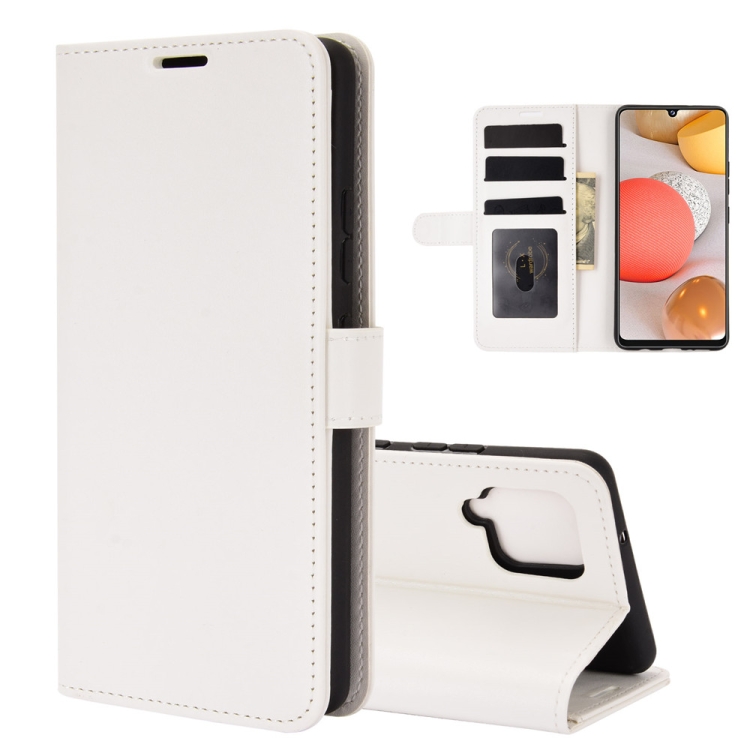 

For Samsung Galaxy A42 5G R64 Texture Single Horizontal Flip Protective Case with Holder & Card Slots & Wallet& Photo Frame(White)