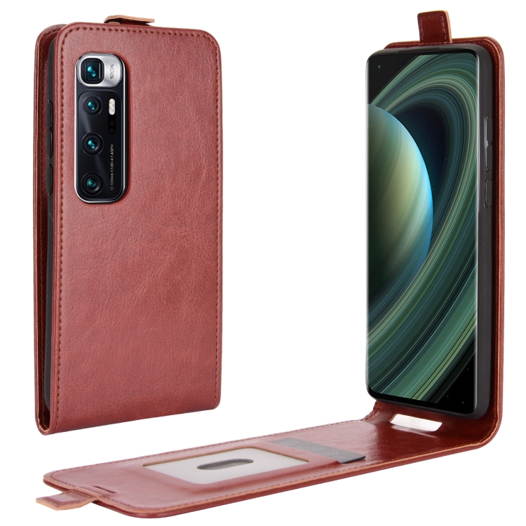 

For Xiaomi Mi 10 Ultra R64 Texture Single Vertical Flip Leather Protective Case with Card Slots & Photo Frame(Brown)