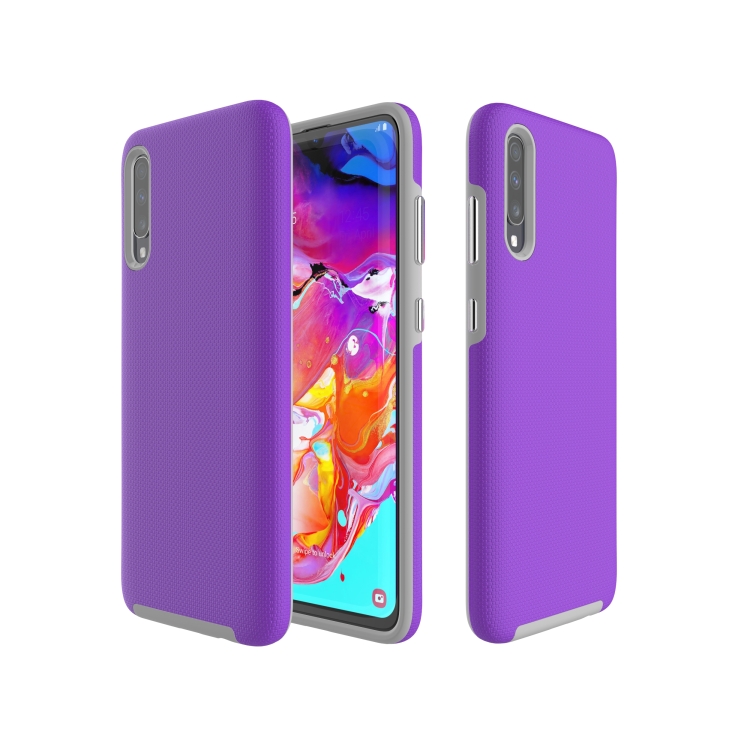 

Anti-slip Armor Texture TPU + PC Case for Samsung A70(Purple)
