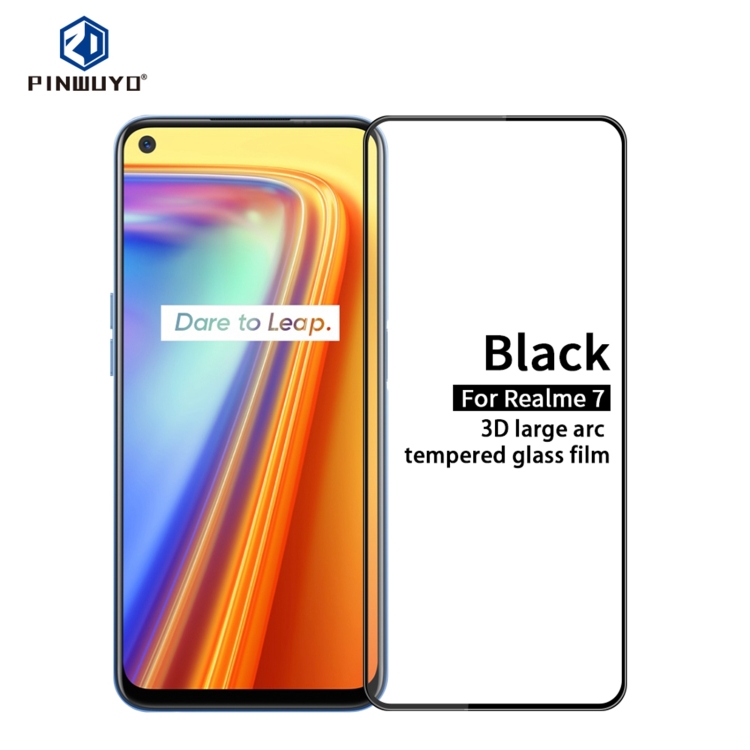 

For OPPO Realme 7 PINWUYO 9H 3D Curved Full Screen Explosion-proof Tempered Glass Film(Black)