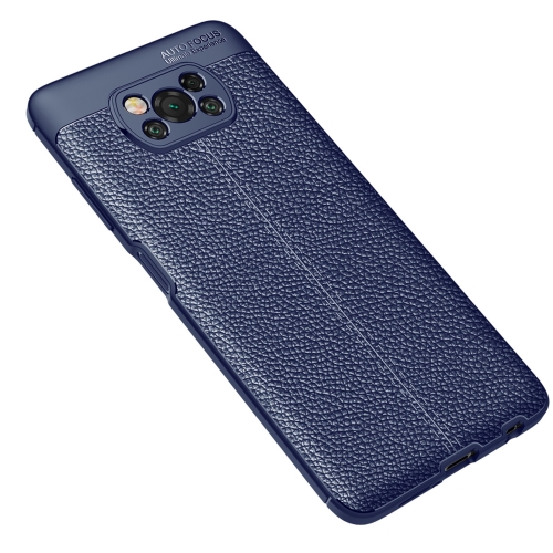 

For Xiaomi Poco X3 NFC Litchi Texture TPU Shockproof Case(Navy Blue)