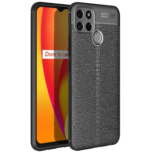 

For OPPO Realme C12 Litchi Texture TPU Shockproof Case(Black)