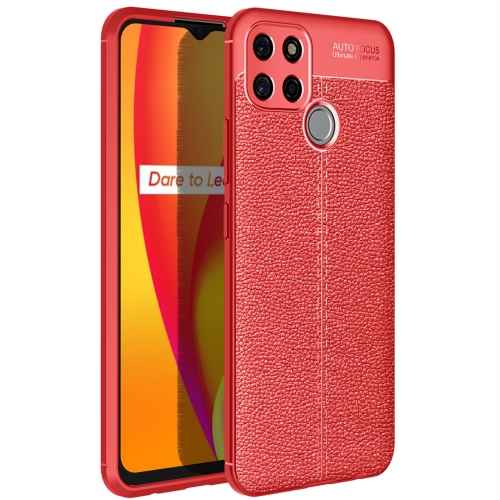 

For OPPO Realme C12 Litchi Texture TPU Shockproof Case(Red)