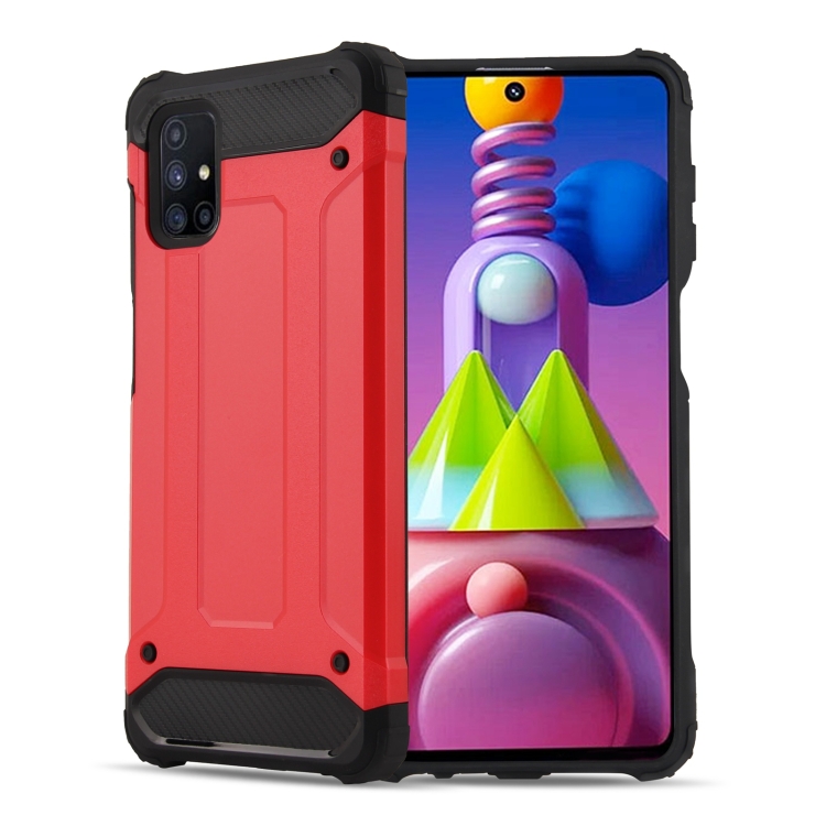 

For Galaxy M51 (Side Fingerprint) Magic Armor TPU + PC Combination Case(Red)