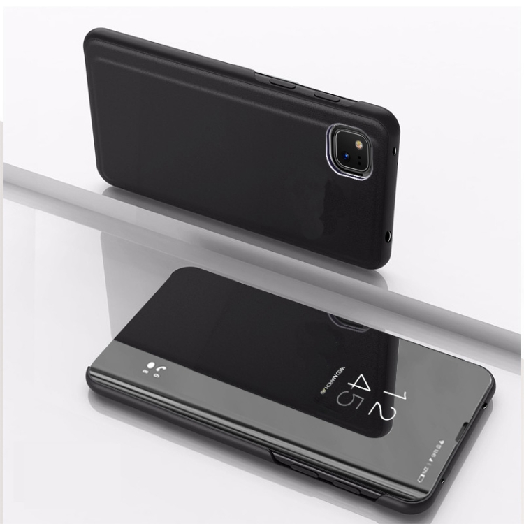 

For OPPO Realme C11 Plated Mirror Horizontal Flip Leather Case with Holder(Black)