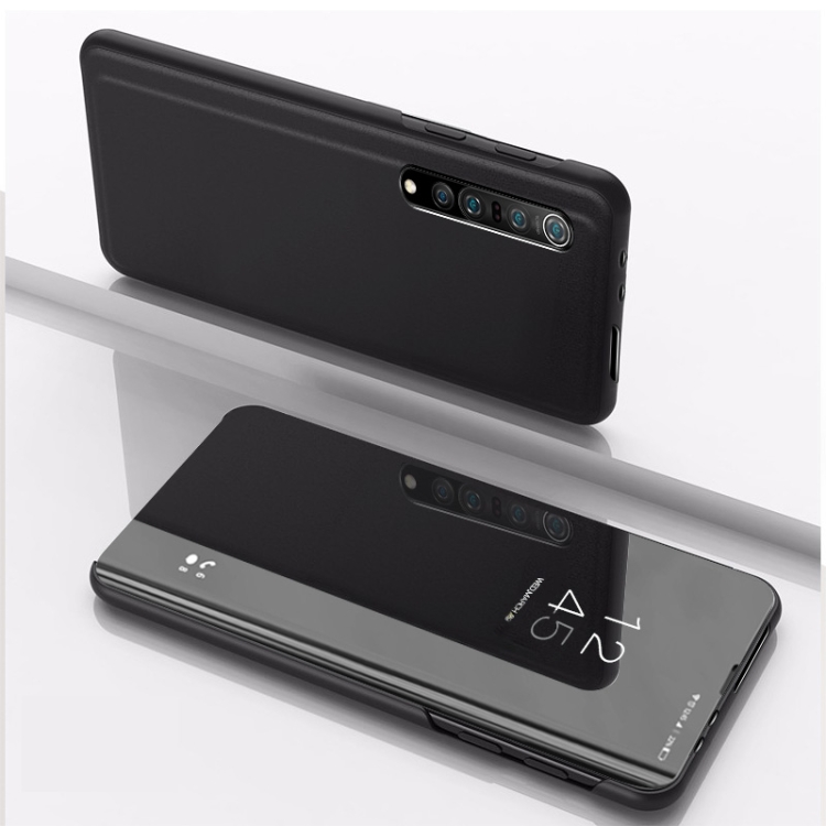 

For OPPO Realme 7 Plated Mirror Horizontal Flip Leather Case with Holder(Black)