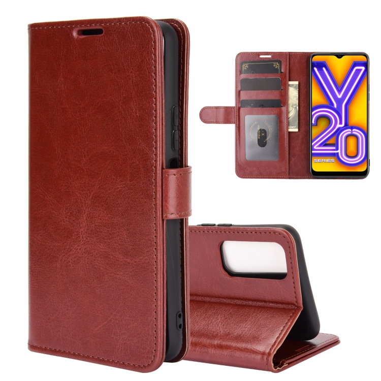 

For VIVO Y20 R64 Texture Single Horizontal Flip Protective Case with Holder & Card Slots & Wallet& Photo Frame(Brown)