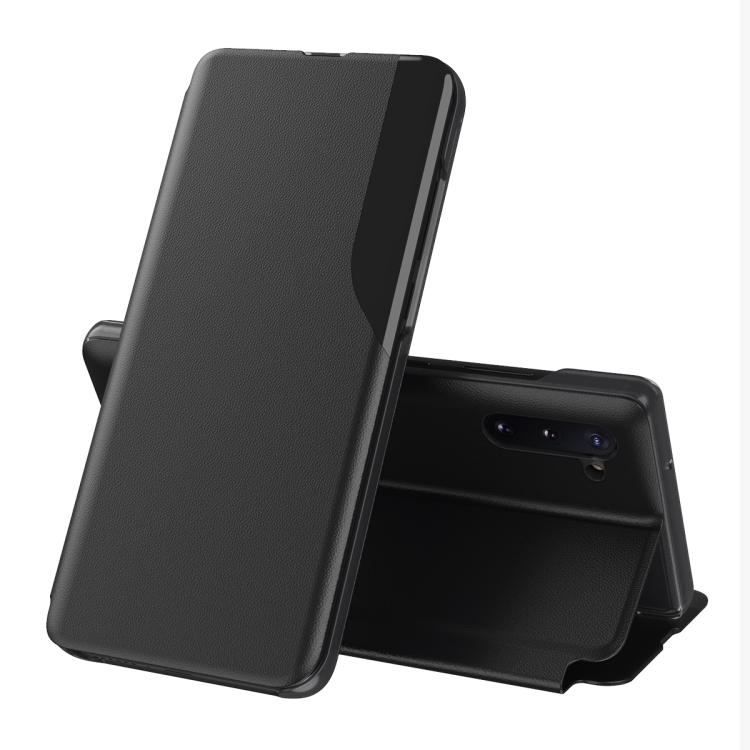 

For Samsung Galaxy Note 10 Side Display Magnetic Shockproof Horizontal Flip Leather Case with Holder(Black)