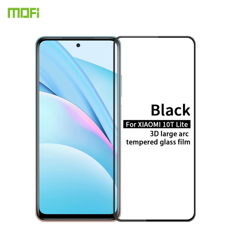 

For Xiaomi Mi 10T Lite MOFI 9H 3D Explosion-proof Curved Screen Tempered Glass Film(Black)