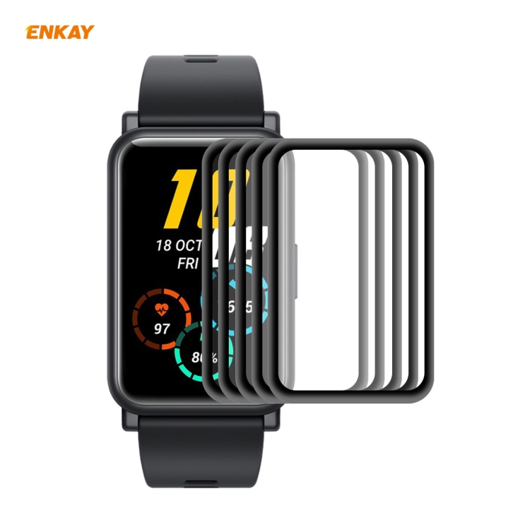 

5 PCS For Huawei Honor Watch ES ENKAY Hat-Prince 3D Full Screen Soft PC Edge + PMMA HD Screen Protector Film