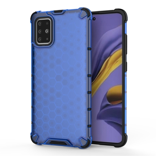 

For Samsung Galaxy M51 (Side Fingerprint) Shockproof Honeycomb PC + TPU Case(Blue)