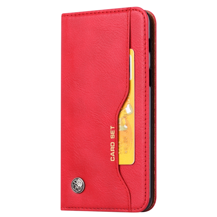 

Knead Skin Texture Horizontal Flip Leather Case for Galaxy A8+ 2018, with Photo Frame & Holder & Card Slots & Wallet(Red)