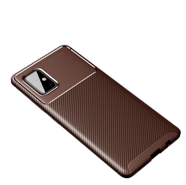 

For OnePlus 8T Carbon Fiber Texture Shockproof TPU Case(Brown)