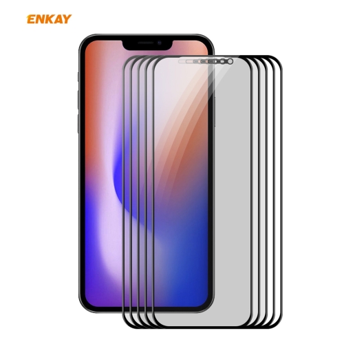 

5 PCS ENKAY Hat-Prince 0.26mm 9H 6D Privacy Anti-spy Full Screen Tempered Glass Film For iPhone 12 mini 5.4