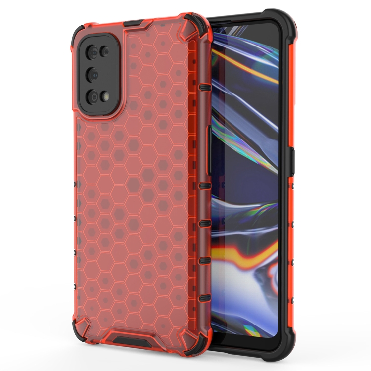 

For OPPO Realme 7 Pro Shockproof Honeycomb PC + TPU Case(Red)