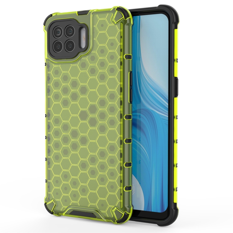 

For OPPO Reno4 Lite Shockproof Honeycomb PC + TPU Case(Green)