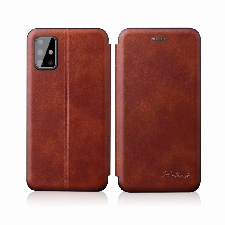 

For Samsung Galaxy M51 Integrated Voltage Retro Texture Magnetic TPU+PU Leather Case with Card Slot & Holder(Brown)