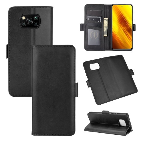 

For Xiaomi Poco X3/X3 NFC Dual-side Magnetic Buckle Horizontal Flip Leather Case with Holder & Card Slots & Wallet(Black)