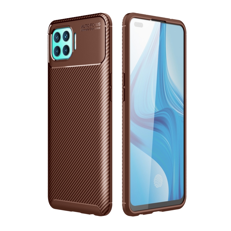 

For OPPO F17 Pro Carbon Fiber Texture Shockproof TPU Case(Brown)