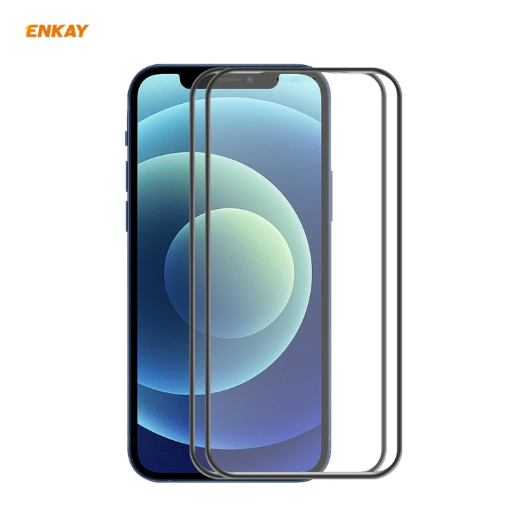 

2 PCS ENKAY Hat-Prince Anti-drop Full Glue Tempered Glass Full Screen Film Anti-fall Protector For iPhone 12 Pro Max