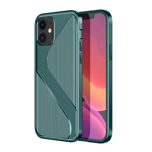 

For iPhone 12 mini S-Shaped Soft TPU Protective Cover Case(Green)