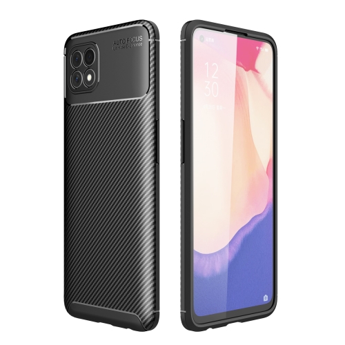 

For Oppo Reno4 SE Carbon Fiber Texture Shockproof TPU Case(Black)