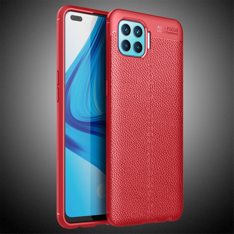

For OPPO F17 Pro Litchi Texture TPU Shockproof Case(Red)
