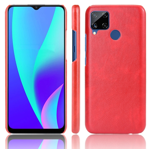 

For Oppo Realme C15 Shockproof Litchi Texture PC + PU Case(Red)