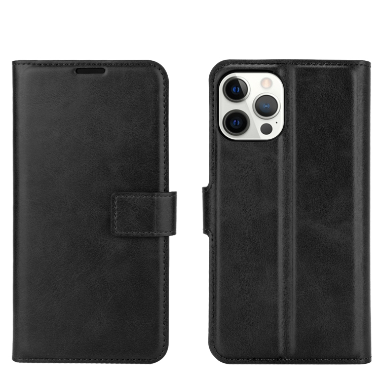 

Retro Calf Pattern Buckle Horizontal Flip Leather Case with Holder & Card Slot & Wallet For iPhone 12 Pro Max(Black)