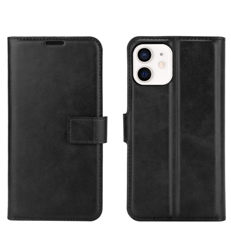 

Retro Calf Pattern Buckle Horizontal Flip Leather Case with Holder & Card Slot & Wallet For iPhone 12 / IPhone 12 Pro(Black)